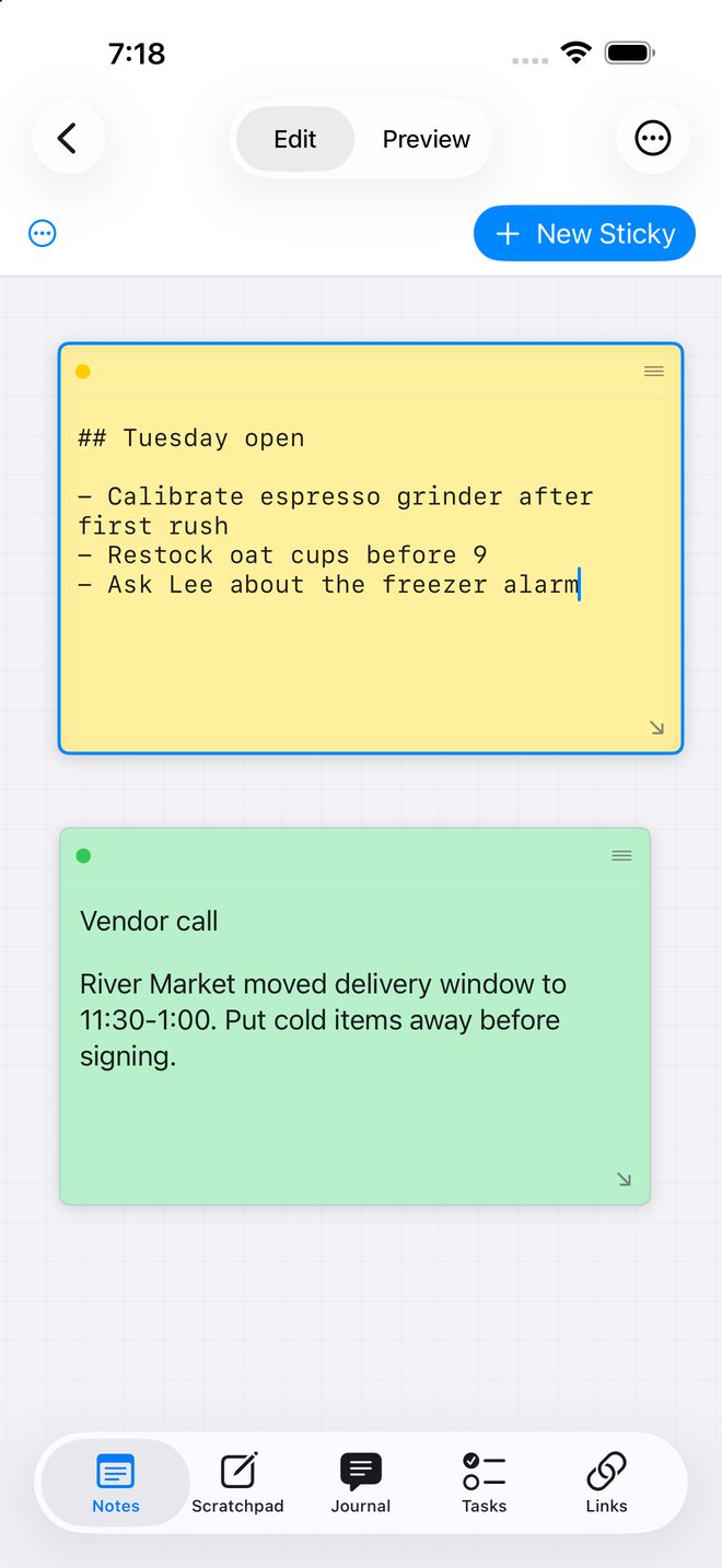 Sticky note board